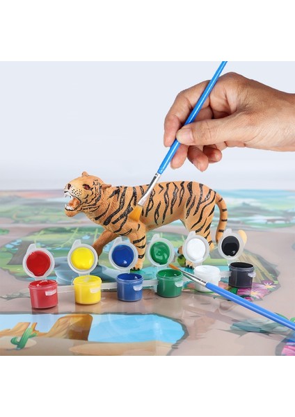 Erkek Aslan Tarzı Çocuklar Dıy Bulmaca Boyama Boyama Orman Hayvan Kaplan Aslan Modeli Set Zanaat Plastik Oyuncak Boyalı Dinozor Beyaz Doğum Günü Hediyesi (Yurt Dışından)