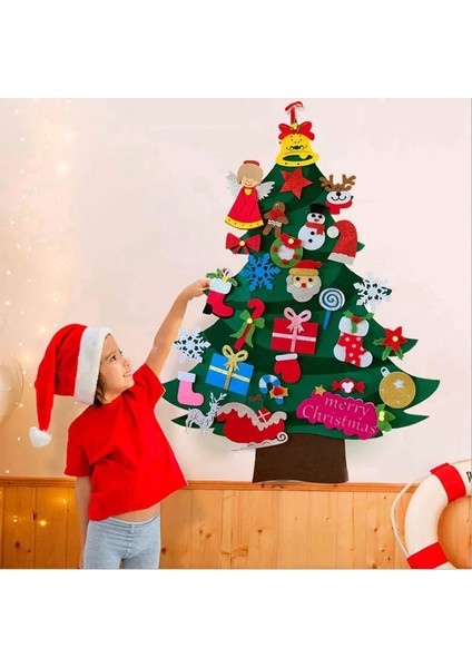 Noel Ağacıg Tarzı Çocuklar Dıy Keçe Noel Ağacı Noel Dekorasyonu Ev Navidad Yeni Yıl Hediyeleri Noel Süsleri Noel Baba Noel Ağacı (Yurt Dışından)