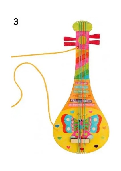 No.3 Tarzı Gitar Malzemesi Yaratıcı Süslemeleri Ahşap El Yapımı Dıy Gitar Boyama Grafiti Malzemesi Ahşap Çocuklar Için Müzikli Oyuncaklar (Yurt Dışından)