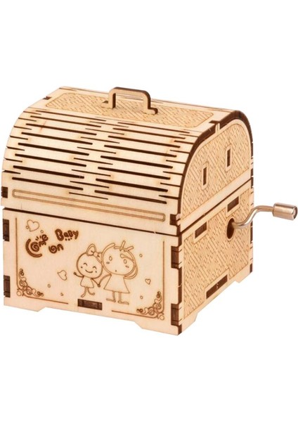 BYH701 Stili 1 Takım Dıy El Krank Müzik Kutusu 3D Ahşap Model Yetişkinler Çocuklar Kendiliğinden Montaj Ahşap El Sanatları Kiti Oyuncaklar (Yurt Dışından)