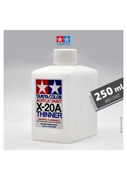 TAMIYA81040 250ML Stili Tamıya Modelleme Aracı Su Bazlı Boya Çözücü Seyreltici X20A 46MLML # (Yurt Dışından)