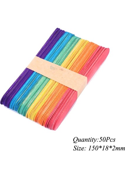 50 Adet Cs 150MM Tarzı Renkli Peluş Çubuklar ve Ahşap Dondurma Çubukları Çocuklar Dıy Sanat El Sanatları Ponponlar Matematik Sayma Eğitim Çubuğu Çocuk Bulmacaları Oyuncak (Yurt Dışından)