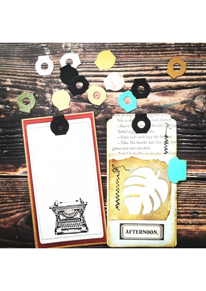 MK001 Whale Tale Tab - Junkjournal Scrapbooking Paper Için Inceltilmiş Kesme Kalıplarıdıy Orijinal Tasarımlar (Yurt Dışından)