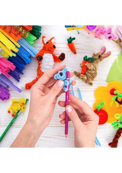 Pembe Tarzı Gür Sopa Ponponlar Gökkuşağı Renkleri Shilly-Stick Eğitici Dıy Oyuncaklar El Yapımı Sanat Zanaat Yaratıcılık Gelişen Oyuncaklar (Yurt Dışından)