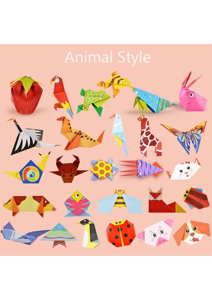 Hayvan Stili Stili Ldren Origami Kağıt Kitap Hayvan Desen 3D Bulmaca Dıy Katlanır Oyuncak Çocuklar El Yapımı Anaokulu Sanat ve El Sanatları Oyuncaklar (Yurt Dışından)