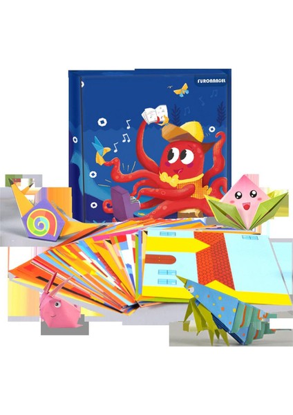 Renkli Origami Kağıt Kiti Manuel Eğlenceli Origami Çocuklar Için Set Çocuk Melek Eğlenceli Ingilizce Origami Kağıt Kesim Oyuncaklar El Sanatları (Yurt Dışından)
