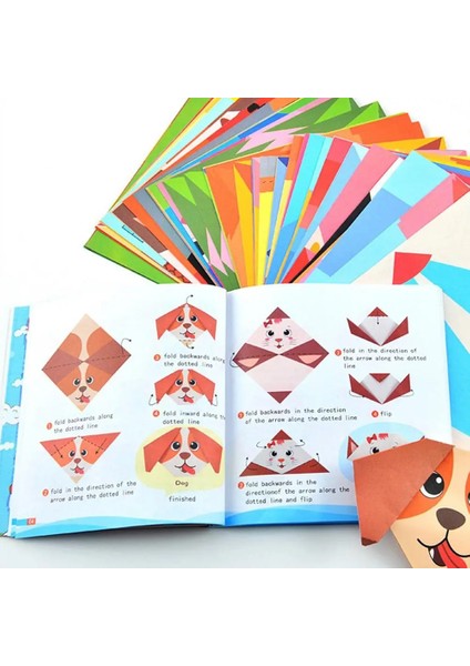 Renkli Origami Kağıt Kiti Manuel Eğlenceli Origami Çocuklar Için Set Çocuk Melek Eğlenceli Ingilizce Origami Kağıt Kesim Oyuncaklar El Sanatları (Yurt Dışından)