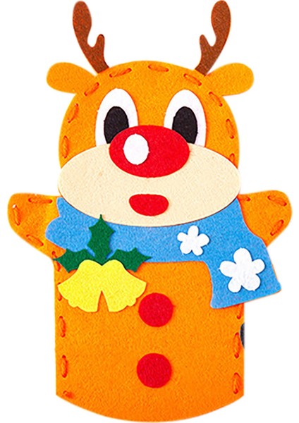 C Stili Diy Zanaat Dikiş Keçeleri El Sanatları Kiti Karikatür Noel Baba Noel El Kukla Eldiven Oyuncak Çocuklar Hediye Eğitici Dikiş Seti Kız Sanat Oyuncaklar (Yurt Dışından)