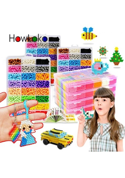 3000 Adet Tarzı Sihirli Su Yapışkan Boncuk Oyuncaklar Dıy Aquabeads El Yapımı Boncuk Oyuncak Eğitici Bulmaca Çocuk Kız Erkek Için Hama Aqua Boncuk (Yurt Dışından)