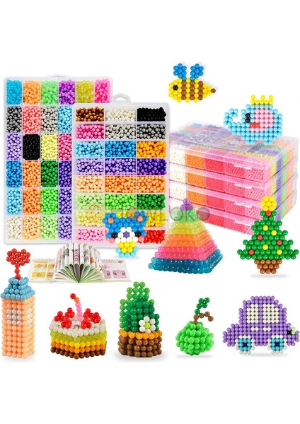 3000 Adet Tarzı Sihirli Su Yapışkan Boncuk Oyuncaklar Dıy Aquabeads El Yapımı Boncuk Oyuncak Eğitici Bulmaca Çocuk Kız Erkek Için Hama Aqua Boncuk (Yurt Dışından)