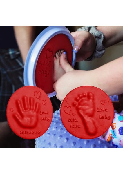 Mavi Stil Yumuşak Kil Dıy Yenidoğan Bebek Hediyelik Eşya El Baskı Ayak Izi Toksik Olmayan Kil Kiti Döküm Ebeveyn-Çocuk El Mürekkep Pedi Parmak Izi Oyuncaklar (Yurt Dışından)