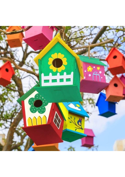 Bir Stil Dıy Mini Ahşap Kuş Evi Boyama Fırçası Renkli Pigment Oyuncaklar Çocuklar Için Eğitici En Iyi Koleksiyon Çocuklar Noel Hediyesi (Yurt Dışından)