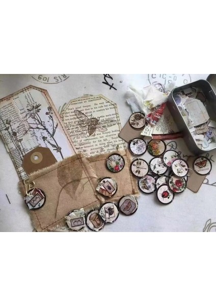 25MM Daire 100 Resim Stili [gogocraft] Etiket Baskı Alüminyum Çember, 2 Boyut, Timholtz Stili, Önemsiz Günlük, Karalama Defteri, Retro, Eskitme (Yurt Dışından)