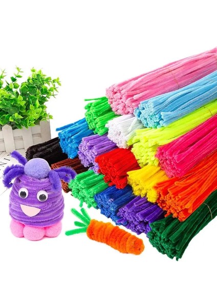 Açık Kahverengi 100 Adet Tarzı Çocuklar Yaratıcı Renkli Diy Peluş Şönil Çubukları Şönil Kök Boru Temizleyici Kaynaklanıyor Çocuklar Için Eğitici Oyuncaklar El Sanatları (Yurt Dışından)