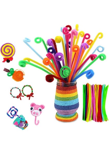 Açık Kahverengi 100 Adet Tarzı Çocuklar Yaratıcı Renkli Diy Peluş Şönil Çubukları Şönil Kök Boru Temizleyici Kaynaklanıyor Çocuklar Için Eğitici Oyuncaklar El Sanatları (Yurt Dışından)