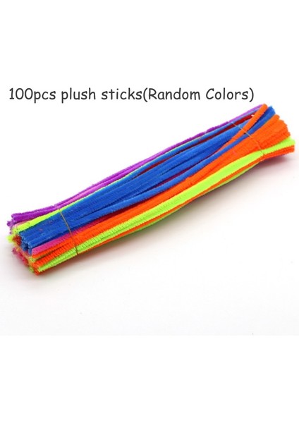 100 Adet Peluş Çubuk Stili Peluş Sopa Ponponlar Gökkuşağı Renkleri Shilly-Stick Eğitici Dıy Oyuncaklar El Yapımı Sanat Zanaat Yaratıcılık Gelişen Oyuncaklar Gyh (Yurt Dışından)
