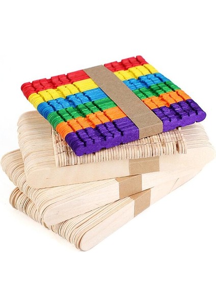 100 Adet Peluş Çubuk Stili Renkli Ahşap Dondurma Çubukları Doğal Ahşap Dondurma Çubukları Çocuklar Dıy El Sanatları Sanat Oyuncaklar Dondurma Lolly Kek Araçları Gyh (Yurt Dışından)