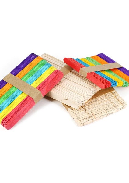 100 Adet Peluş Çubuk Stili Renkli Ahşap Dondurma Çubukları Doğal Ahşap Dondurma Çubukları Çocuklar Dıy El Sanatları Sanat Oyuncaklar Dondurma Lolly Kek Araçları Gyh (Yurt Dışından)