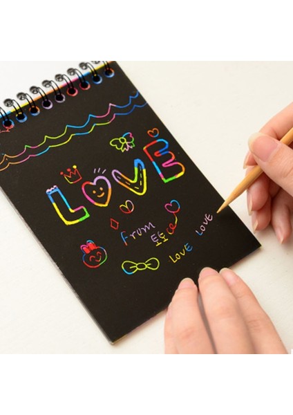 Çok Renkli Stil Kağıt Boyama Dıy Çizim Çocuk Oyuncakları Eğitici Yeni Eğlenceli Doodling Scratch Cadılar Bayramı Renkli Siyah Ahşap Stickdoodling Oyuncaklar (Yurt Dışından)