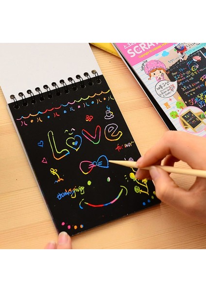Çok Renkli Stil Kağıt Boyama Dıy Çizim Çocuk Oyuncakları Eğitici Yeni Eğlenceli Doodling Scratch Cadılar Bayramı Renkli Siyah Ahşap Stickdoodling Oyuncaklar (Yurt Dışından)