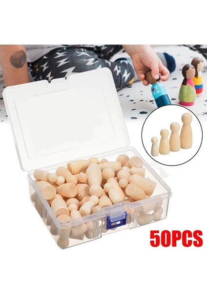 Kutu Tarzı ile 50 Adet Et Boyasız Ahşap Peg Bebekler Oyuncaklar Çocuklar Için Dıy Renkli Boyama Kız Erkek Bebek Organları Odası Süslemeleri Sanat ve El Sanatları (Yurt Dışından)
