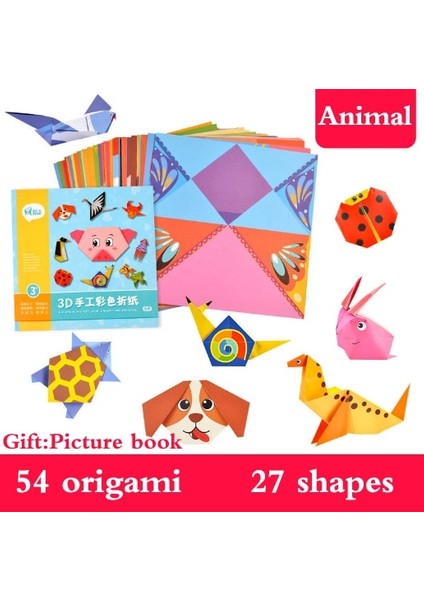 Hayvan Stili Montessori Oyuncaklar 3D Dıy Çocuk Oyuncağı Origami Karikatür Hayvan Kitap Oyuncak Çocuklar Dıy Kağıt Sanat Bebek Erken Öğrenme Eğitim Oyuncaklar Hediyeler Zxh (Yurt Dışından)