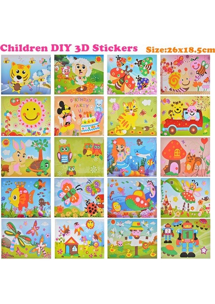F12 Stili Eva 3D Etiketler 3D Yapıştırma Kağıt Çocuk El Yapımı Dıy Malzemeler Çocuklar Dıy Craft Oyuncaklar Bebek Anaokulu Bulmaca Oyuncak Stereo Sticker (Yurt Dışından)