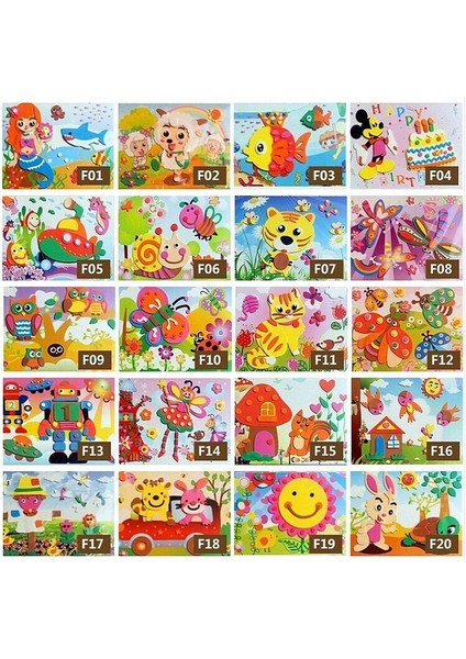 F12 Stili Eva 3D Etiketler 3D Yapıştırma Kağıt Çocuk El Yapımı Dıy Malzemeler Çocuklar Dıy Craft Oyuncaklar Bebek Anaokulu Bulmaca Oyuncak Stereo Sticker (Yurt Dışından)