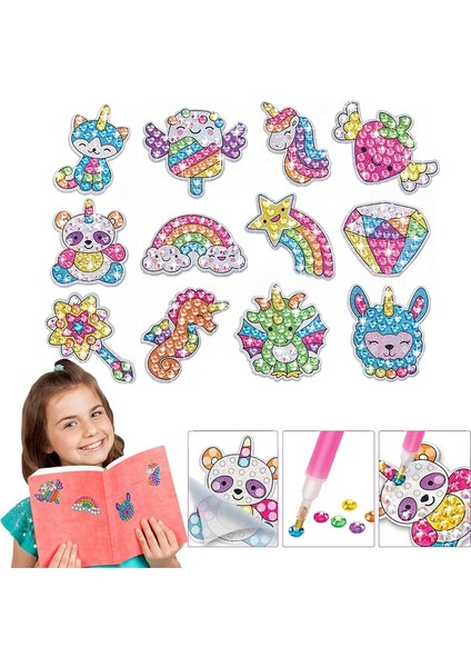 Tek Boynuzlu At 12 Adet Tarzı 5d Elmas Boyama Sanat Kitleri Daha Büyük Mücevher El Sanatları Dıy Unicorn Hayvan Çıkartmalar Çocuk Çocuklar Ince Motor Beceri Sabır Eğitim Oyuncaklar (Yurt Dışından)