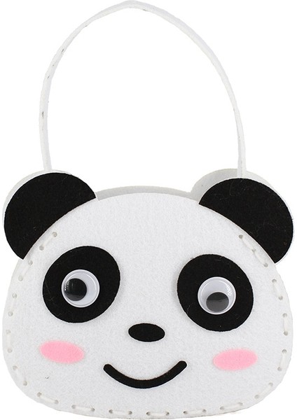 Panda Tarzı Dokunmamış Kumaş Dıy Çanta Çocuklar El Sanatları Oyuncak Mini Çanta Dokunmamış Kumaş Renkli El Yapımı Çanta Karikatür Hayvan Çocuk Çantaları (Yurt Dışından)