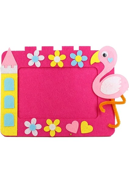 Flamingo Tarzı Dıy Dokunmamış Resim Çerçevesi 3D Fotoğraf Çerçevesi Çocuklar Dokunmamış Çıkartmalar El Yapımı Dıy Oyuncaklar Malzeme Paketi Craft Oyuncaklar (Yurt Dışından)