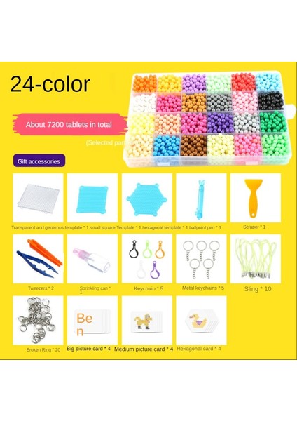 24 Renk 7200 Stili Sihirli Su Yapışkan Boncuk Oyuncaklar Dıy Aquabeads El Yapımı Boncuk Oyuncak Eğitici Bulmaca Çocuk Kız Erkek Için Hama Aqua Boncuk (Yurt Dışından) fiyatları