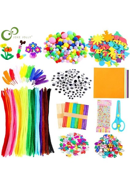 No.1 Tarzı Dıy Craft Oyuncak Seti Dondurma Çubukları Peluş Sopa Pom Poms Googly Kıpırdatmak Gözler Oyuncak Çocuklar Için Yaratıcı El Yapımı Malzeme Paketi Gyh (Yurt Dışından) fırsatları