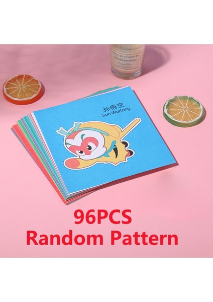 Opp Torba RENGI-96PCS Tarzı Çocuklar Karikatür Renkli Kağıt Katlama ve Kesme Oyuncaklar Çocuk Kingergarden Sanat El Sanatları Dıy Eğitici Oyuncak Çocuklar Zanaat (Yurt Dışından)
