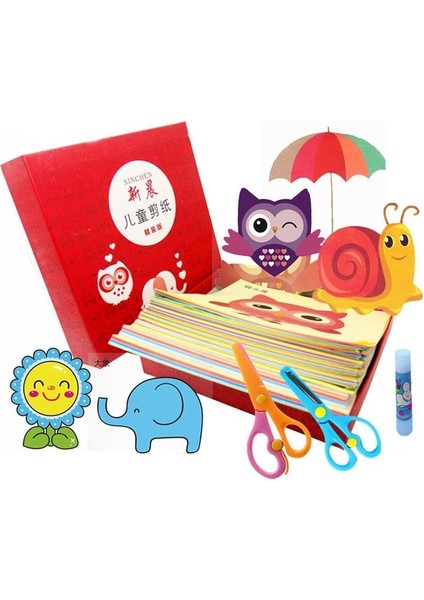 Opp Torba RENGI-96PCS Tarzı Çocuklar Karikatür Renkli Kağıt Katlama ve Kesme Oyuncaklar Çocuk Kingergarden Sanat El Sanatları Dıy Eğitici Oyuncak Çocuklar Zanaat (Yurt Dışından)