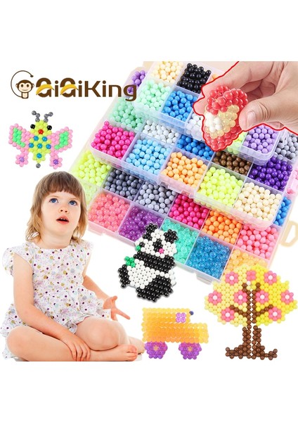 1500 Adet Tarzı Sihirli Su Yapışkan Boncuk Oyuncaklar Dıy Aquabeads El Yapımı Boncuk Oyuncak Eğitici Bulmaca Çocuk Kız Erkek Için Hama Aqua Boncuk (Yurt Dışından)