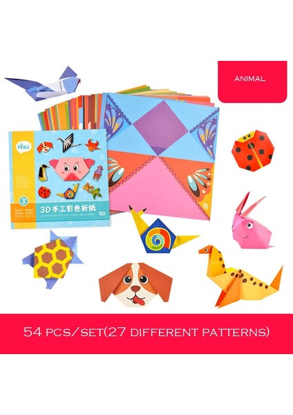 Hayvan Stili Montessori Dıy Çocuklar Zanaat Oyuncak 3D Karikatür Hayvan Origami El Sanatları Kağıt Sanat Öğrenme Çocuklar Için Eğitici Oyuncaklar Hediye (Yurt Dışından)