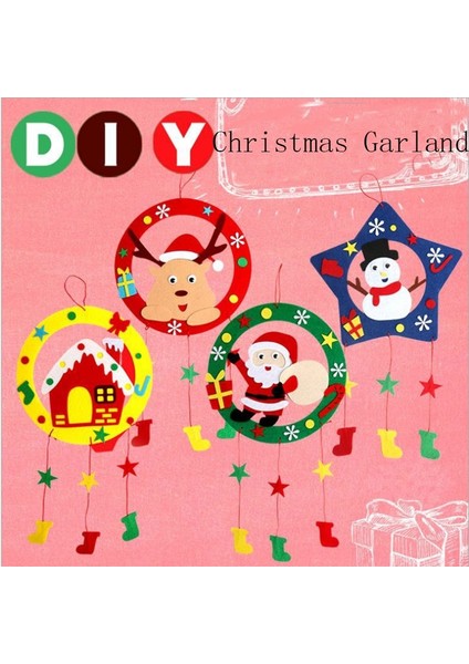 Noel Geyiği Stili Eğitici Oyuncaklar Dokunmamış Çelenk Asmak Dekorasyon Anaokulu Dıy El Yapımı Malzemeler Paketi Çocuk Noel Hediyeleri (Yurt Dışından) fiyatları