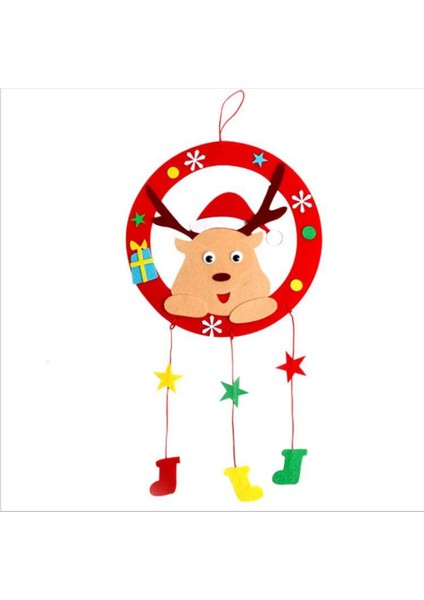 Noel Geyiği Stili Eğitici Oyuncaklar Dokunmamış Çelenk Asmak Dekorasyon Anaokulu Dıy El Yapımı Malzemeler Paketi Çocuk Noel Hediyeleri (Yurt Dışından) fırsatları