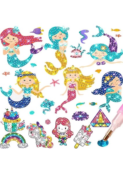 Stil 1 Stil Çocuklar 5d Elmas Boyama Çıkartmaları Kiti Sanat Zanaat Karikatür Lazer Unicorn Denizkızı Büyük Taşlar Mozaik Elmas Boya Numarasına Göre Dıy Oyuncaklar (Yurt Dışından) fırsatları