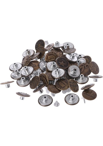 Karışık Stil Metal Dikişsiz Yedek Onarım Jean Pantolon Düğmeleri Dıy Craft Aksesuarları 54DF (Yurt Dışından)