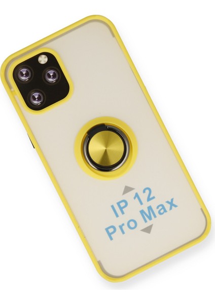 Iphone 12 Pro Kılıf Montreal Yüzüklü Silikon Kapak - Sarı 300099 modelleri