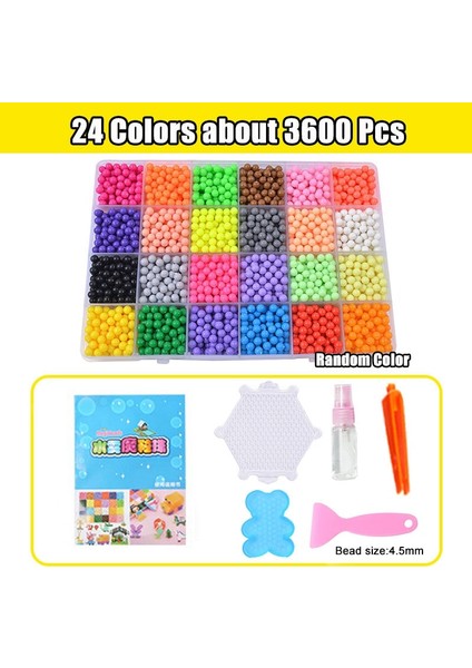 240COLORS 3600PCS Tarzı Sihirli Su Yapışkan Boncuk Oyuncaklar Dıy Aquabeads El Yapımı Boncuk Oyuncak Eğitici Bulmaca Çocuk Kız Erkek Için Hama Aqua Boncuk (Yurt Dışından)
