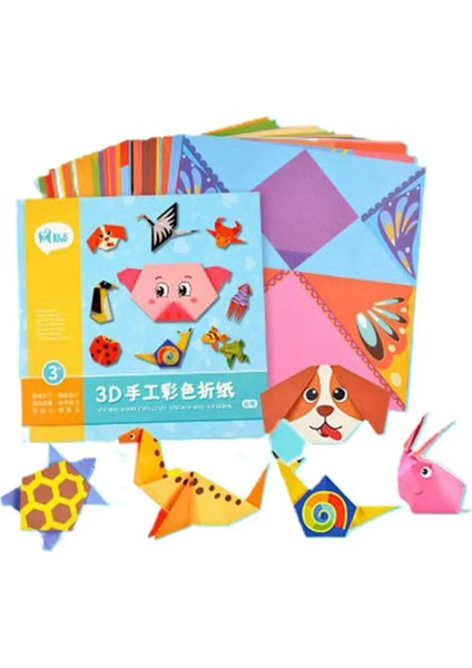 Hayvan Stili 54 Sayfa Montessori Oyuncaklar Dıy Çocuklar Zanaat Oyuncak 3D Karikatür Hayvan Origami El Sanatları Kağıt Sanat Öğrenme Çocuklar Için Eğitici Oyuncaklar (Yurt Dışından)