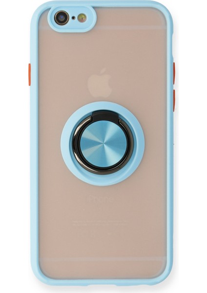 Iphone 6 Kılıf Montreal Yüzüklü Silikon Kapak - Buz Mavi 300099