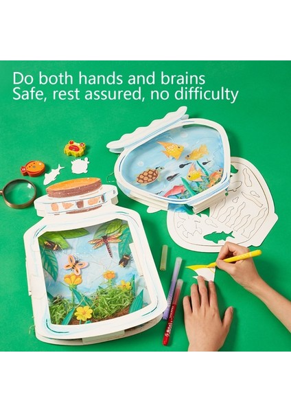 No.2 Tarzı Dıy Çizim Balık Böcek Şişe Boyama Craft Kit, Çocuklar Için Erken Eğitim Su Dünyası Oyuncak El Yapımı Renkli Çalışma (Yurt Dışından)