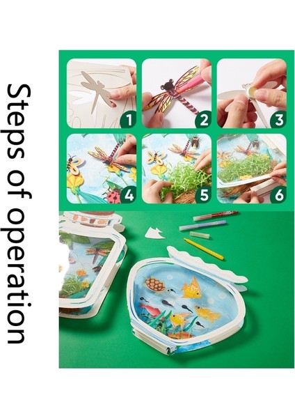 No.2 Tarzı Dıy Çizim Balık Böcek Şişe Boyama Craft Kit, Çocuklar Için Erken Eğitim Su Dünyası Oyuncak El Yapımı Renkli Çalışma (Yurt Dışından)