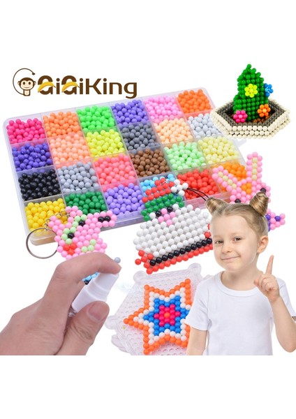 Kumral Tarzı Antistres Boncuklar Sevimli Yaratıcı Sihirli Dolum Bulmaca Aquabeads Su Püskürtme Boncuk Seti Top Çocuk Oyunları 3D Dıy Eğitim (Yurt Dışından)