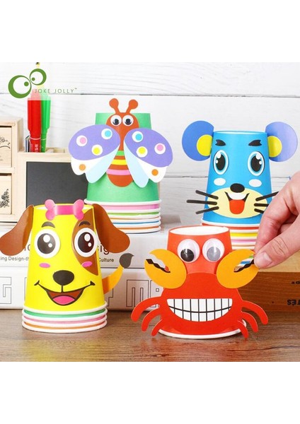 Dw Kutulu Smj Stili Ldren 3D Dıy El Yapımı Kağıt Bardaklar Etiket Malzemesi Kiti Bütün Set Çocuklar Anaokulu Okul Sanat Zanaat Eğitici Oyuncaklar Gyh (Yurt Dışından)