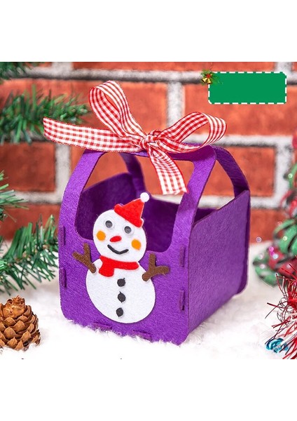 Kardan Adam Stili Dıy Noel Dekorasyon El Sanatları El Sanatları Oyuncaklar Elma Çantası Dokunmamış Noel Yaratıcı Malzemeler Kitleri Hediye Kutusu Şeker Çanta Çocuk Çanta (Yurt Dışından)